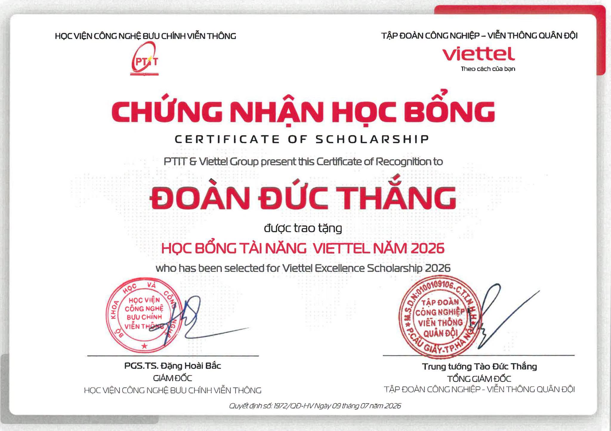 🎉 BIG NEWS FROM ICN LAB: CONGRATULATIONS TO DOAN DUC THANG! 🎓✨